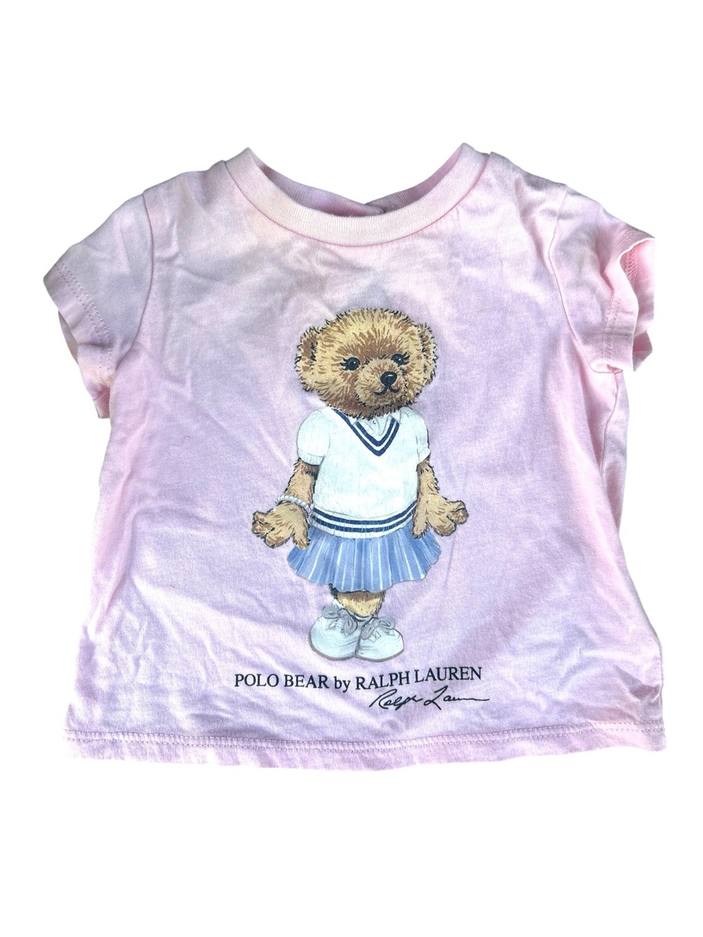 Ralph Lauren Baby Girl Pink Polo Bear Graphic Tee